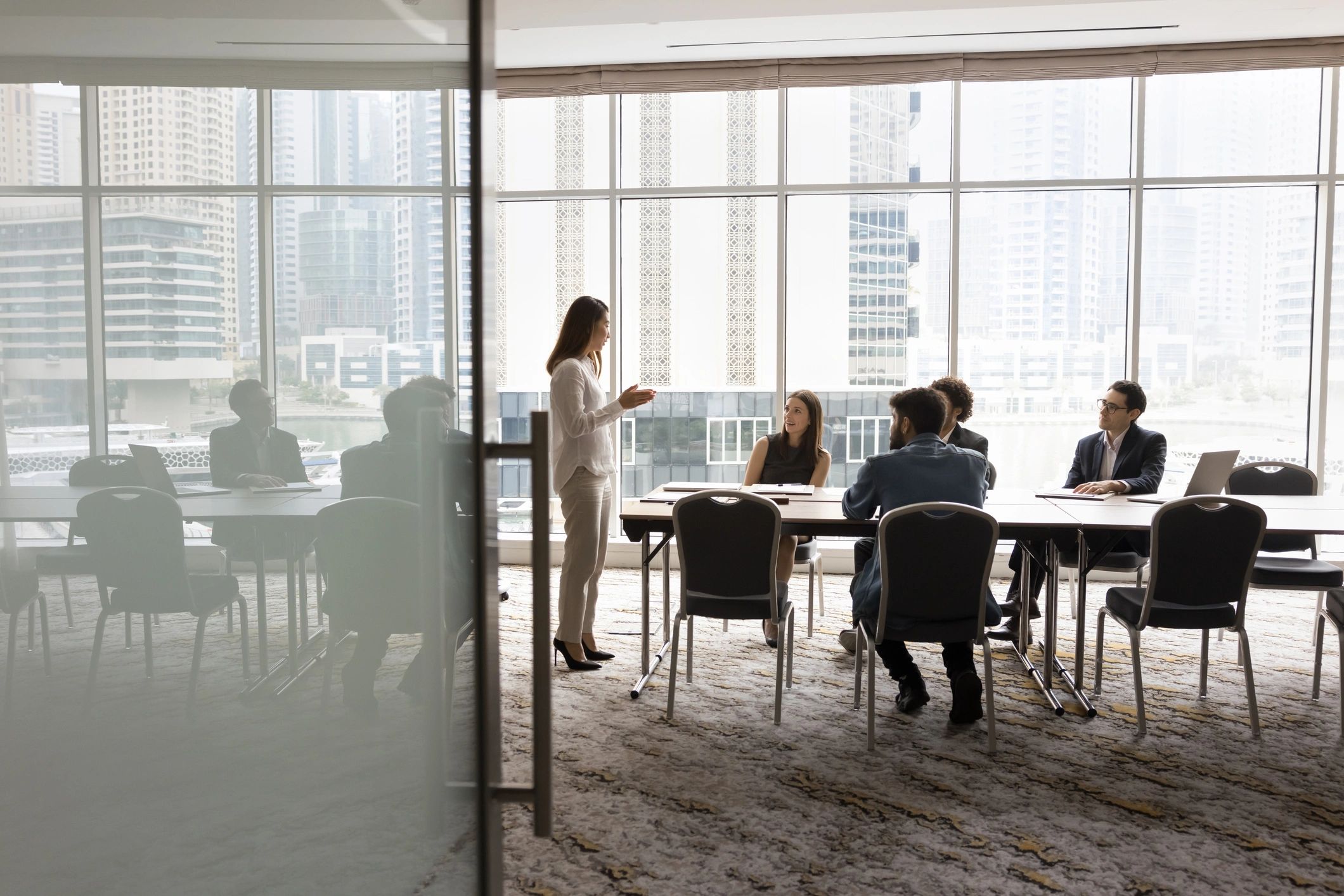 Professional team discussion in a conference room